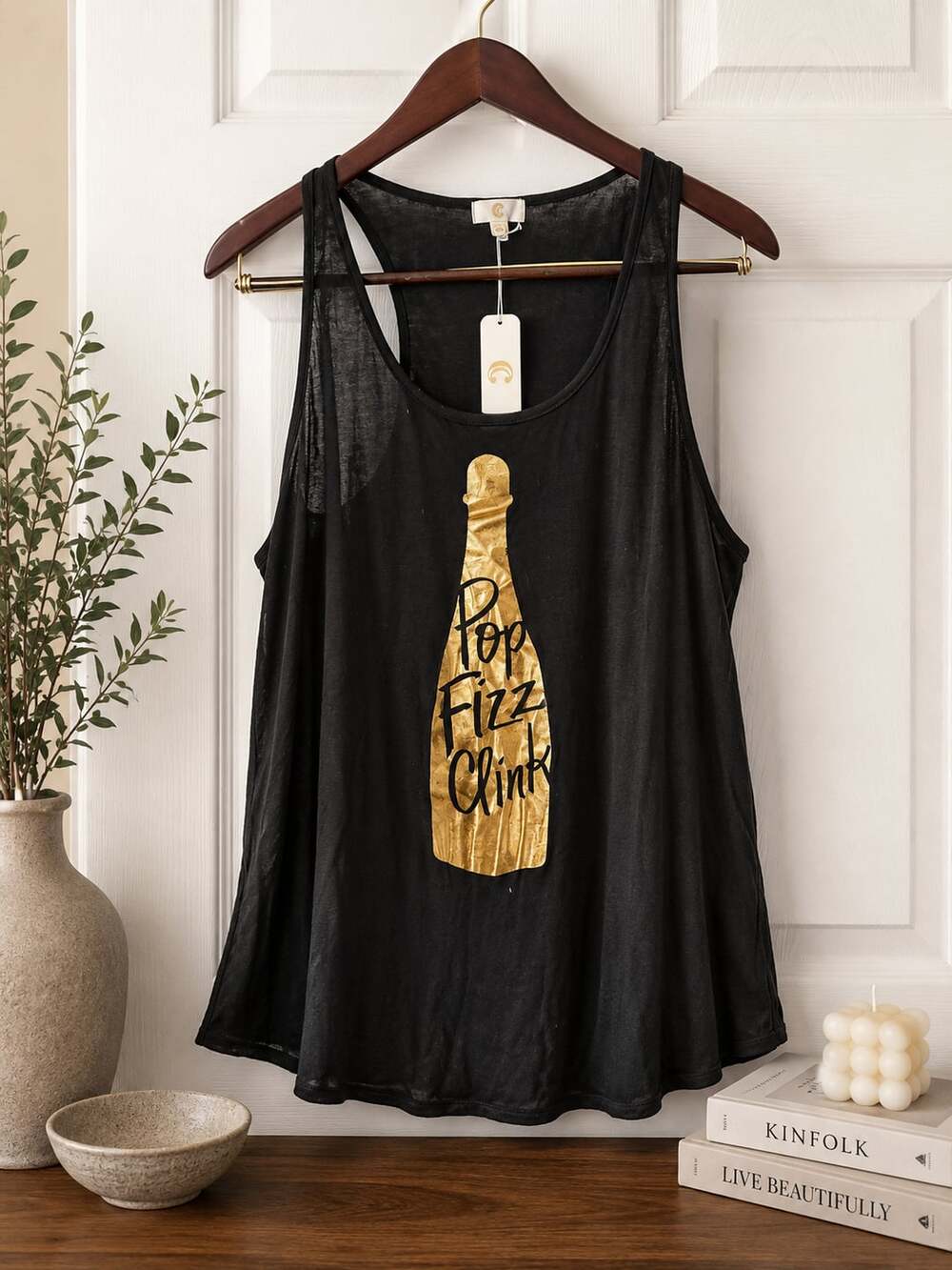 Cuyana Pop Fizz Clink Graphic Tank Top